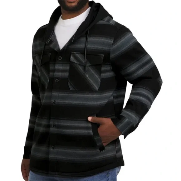 2 Quiksilver Men's Hooded Shirt Jacket - Picture 10 of 14